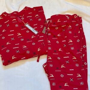 SKIMS❣️Red Holiday Print Pajama Set